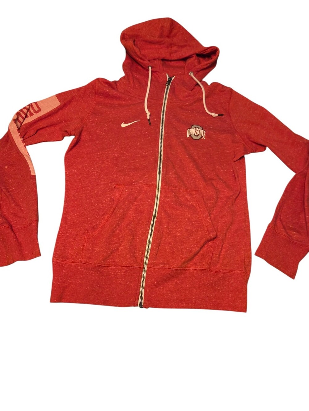 Nike Ohio State Full Zip Hoodie Gym Jacket in Heathered Red sz MEDIUM